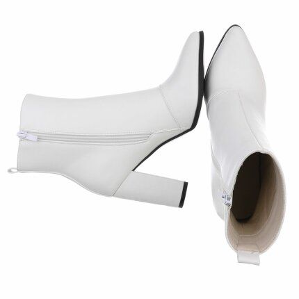 Damen High-Heel Stiefeletten - whitepu