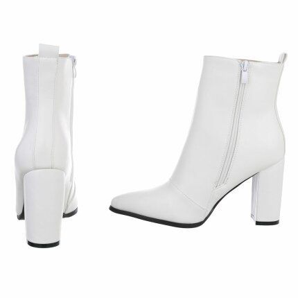 Damen High-Heel Stiefeletten - whitepu