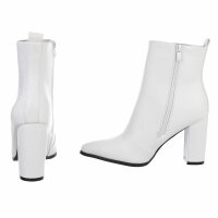 Damen High-Heel Stiefeletten - whitepu
