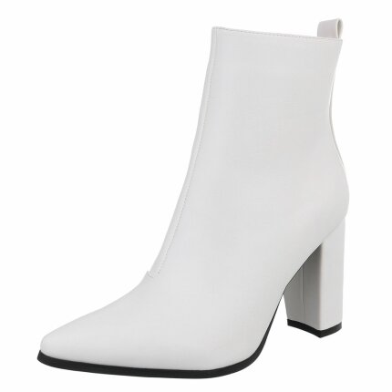 Damen High-Heel Stiefeletten - whitepu Gr. 37