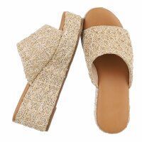 Damen Keilsandaletten - beige