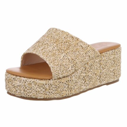 Damen Keilsandaletten - beige Gr. 36