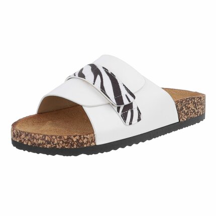 Damen Pantoletten - white - 12 Paar
