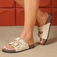 Damen Pantoletten - beige