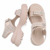Damen Keilsandaletten - beige