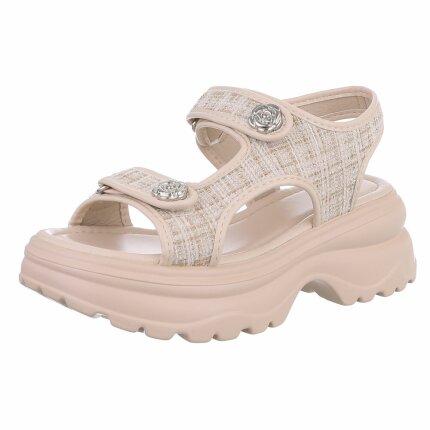 Damen Keilsandaletten - beige Gr. 38
