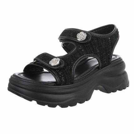 Damen Keilsandaletten - black Gr. 36