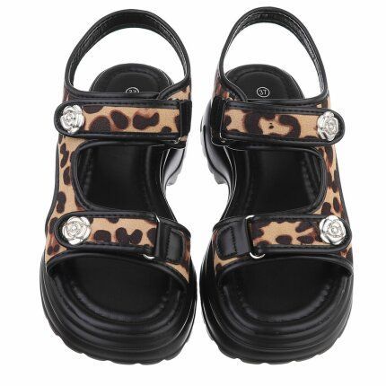 Damen Keilsandaletten - leopard
