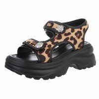 Damen Keilsandaletten - leopard