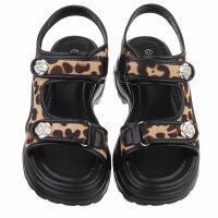 Damen Keilsandaletten - leopard