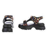 Damen Keilsandaletten - leopard