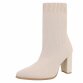 Damen High-Heel Stiefeletten - beige Gr. 38