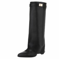 Damen High-Heel Stiefel - blackpu
