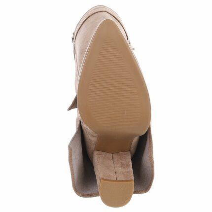 Damen High-Heel Stiefel - khakisuede