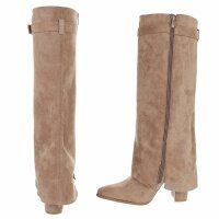 Damen High-Heel Stiefel - khakisuede