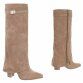Damen High-Heel Stiefel - khakisuede