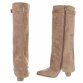 Damen High-Heel Stiefel - khakisuede