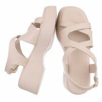 Damen Keilsandaletten - beige