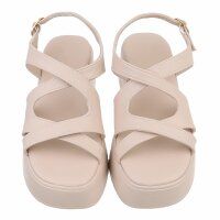 Damen Keilsandaletten - beige