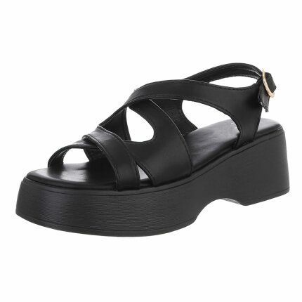 Damen Keilsandaletten - black