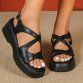 Damen Keilsandaletten - black