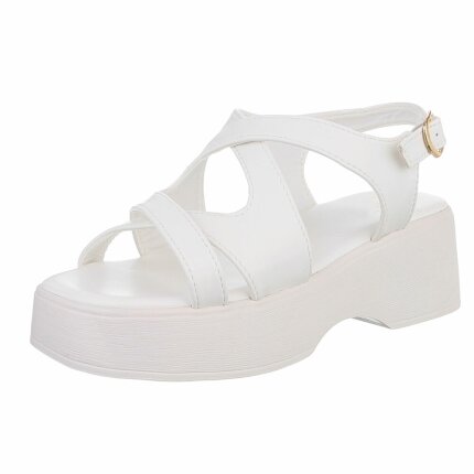 Damen Keilsandaletten - white - 12 Paar