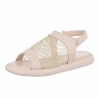 Damen Flache Sandalen - beige