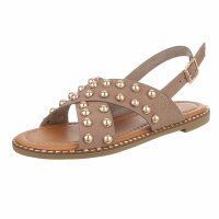 Damen Flache Sandalen - khaki