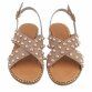 Damen Flache Sandalen - khaki