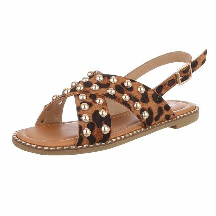 Damen Flache Sandalen - leopard
