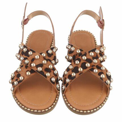 Damen Flache Sandalen - leopard