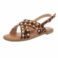 Damen Flache Sandalen - leopard