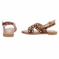 Damen Flache Sandalen - leopard