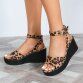 Damen Keilsandaletten - leopard