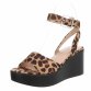 Damen Keilsandaletten - leopard Gr. 36