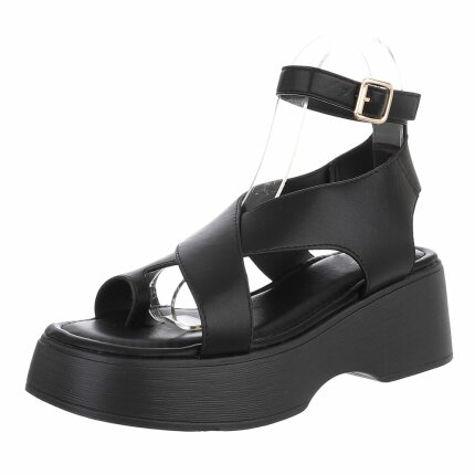 Damen Keilsandaletten - black Gr. 38
