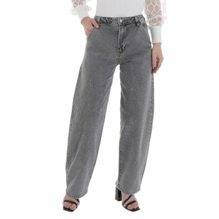 Damen High Waist Jeans von Laulia Gr. S/36 - grey