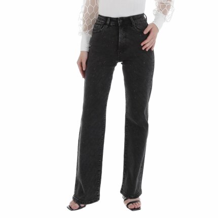 Damen High Waist Jeans von Laulia Gr. XS/34 - black
