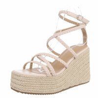 Damen Keilsandaletten - beige