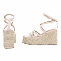 Damen Keilsandaletten - beige