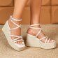 Damen Keilsandaletten - beige