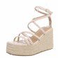 Damen Keilsandaletten - beige Gr. 41