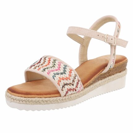 Damen Keilsandaletten - beige Gr. 37