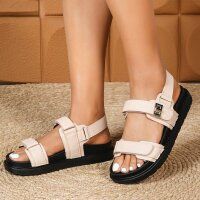 Damen Keilsandaletten - beige