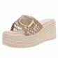 Damen Keilsandaletten - khaki - 12 Paar