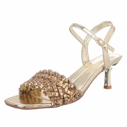 Damen Sandaletten - gold Gr. 38