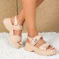 Damen Keilsandaletten - beige