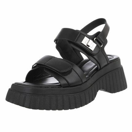 Damen Keilsandaletten - black Gr. 36