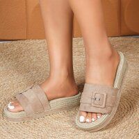 Damen Pantoletten - khaki