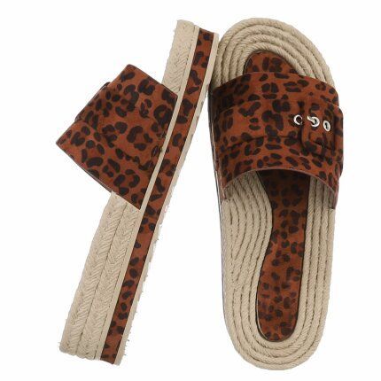 Damen Pantoletten - leopard